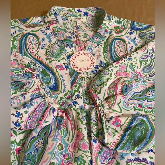 NWT Umgee Paisley Green Tiered Top | Small - Picture 4 of 5